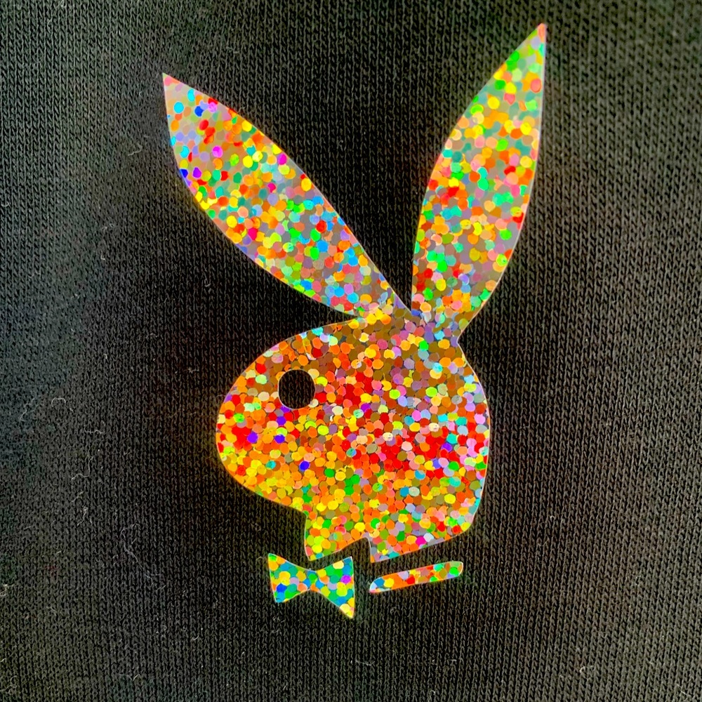 Black sweatshirt/ playboy decal